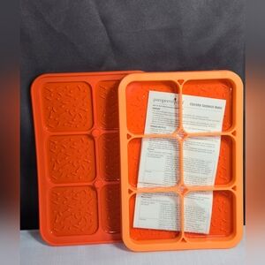 Pampered Chef Ice Cream Sandwich Maker #2493 Silicone Nylon Orange